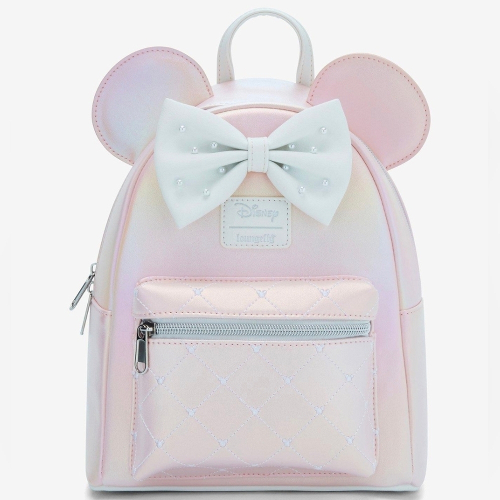 NWT Loungefly Minnie Mouse Pink Pearl Mini Backpack